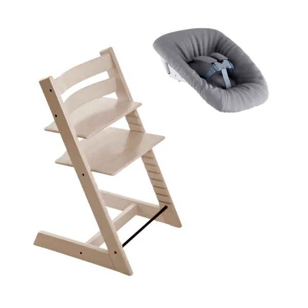 Høy stol inkl. nyfødt sett - whitewash